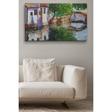 Dünyatablo Yağlıboya Kanal Manzarası Dekoratif Kanvas Duvar Tablosu