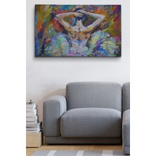 Dünyatablo Balerin Kız Yağlıboya Görünüm Dekoratif Kanvas Duvar Tablosu