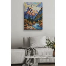 Dünyatablo Soçhi Nehri Rusya Yağlıboya Görünüm Dekoratif Kanvas Duvar Tablosu