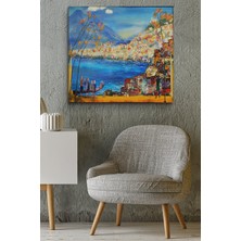 Dünyatablo Zarif Çiçek ve Kelebek Dekoratif Kanvas Duvar Tablosu