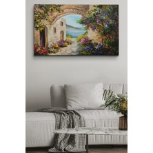 Dünyatablo Yaz Manzarası Yağlıboya Görünüm Dekoratif Kanvas Duvar Tablosu