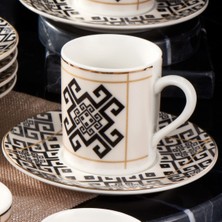 Güral Porselen Atina 12 Parça 6 Kişilik Bone Türk Kahvesi Fincan Takımı - 2491