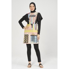 Alfasa Desenli Volan Süslemeli Tesettür Mayo