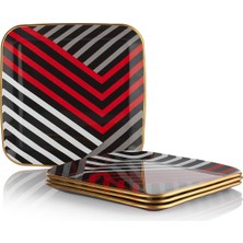 Schafer Print  Pasta Servis Seti 4 Parca - Siyah