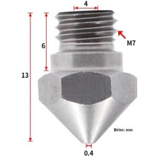 Motorobit 0.4mm Çelik Nozzle MK10-4MM-M7