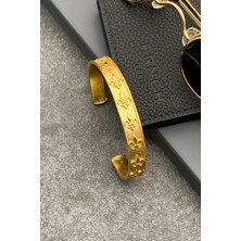 Frnch Lilyum Figürlü Gold Renk Erkek Kelepçe Bileklik  FRJ11163-1263-G