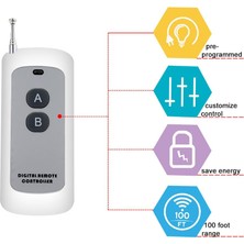 Prettyia 2x 1000M DC12V 433 Mhz 10A 1 Ch Rf Kablosuz Uzaktan Kumanda Anahtarı Verici (Yurt Dışından)