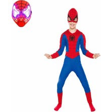 Marvel Spider-Man Işıklı Maskeli Marvel Spider-Man Kostümü Örümcek Adam Kostümü