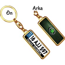 Hediye Zengini Kişiye Özel Skoda Vıp Logo Tema Plaka Anahtarlık