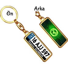 Hediye Zengini Kişiye Özel Mazda Neon Yeşil Logo Tema Plaka Anahtarlık