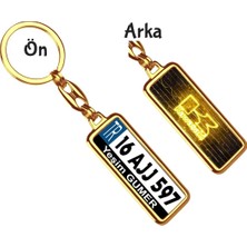 Hediye Zengini Kişiye Özel Kawasaki Neon Sarı Logo Tema Plaka Anahtarlık
