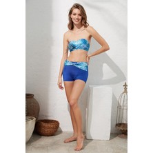Pierre Cardin Kaia Straplez Şortlu Bikini Takım Palm Desenli 221239