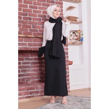 İmaj Butik Beli Lastikli Kalem Etek/siyah