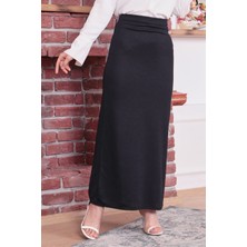 İmaj Butik Beli Lastikli Kalem Etek/siyah