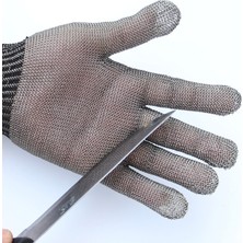Aksh Kesi̇lmez Çeli̇k Tel Hasir Örgü Eldi̇ven Iş Güvenli̇ği̇ Kesi̇m Eldi̇veni̇ S-M-L-XL Beden
