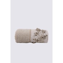 Ecocotton Masal El Yüz Havlusu  Organik Pamuk El Nakışlı Bej 50X90 cm