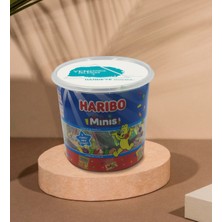 BK Kişiye Özel İsimli Yeni İşinde Başarılar Tasarımlı Dev Boy Haribo Minis Kovası Model 1 100 x 10 gr