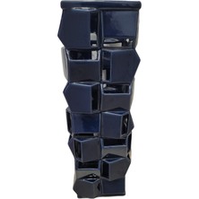 Es Dekor Lacivert Seramik Büyük Vazo