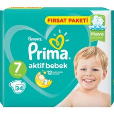 Prima Bebek Bezi Aktif Bebek 7 Beden 34 Adet