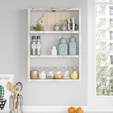 L'occi Concept Klopp 3'lü Duvar Rafı Mutfak Banyo Rafı Mermer Kp1-Ef