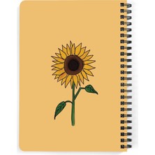 Astak Ayçiçeği Baskılı Ahşap Kapaklı Defter 15X20 cm DFT4657