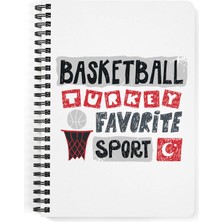 Astak Basketball Turkey Baskılı Ahşap Kapaklı Defter 15X20 cm DFT2047