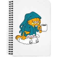 Astak Garfield Baskılı Ahşap Kapaklı Defter 15X20 cm DFT5832