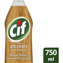 Cif Jel Zemin Uzmanı Yüzey Temizleyici Portakal Çiçeği Ahşap Parke Laminant Yüzeyler 750 ml X 16 Adet