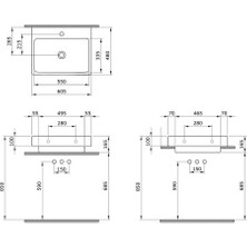 Bocchi Scala Tezgah Üstü Lavabo 60 cm Parlak Beyaz 1077-001-0126