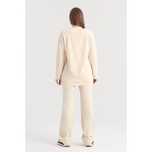 Origami Yanları Düğmeli, Cepli Sweatshirt