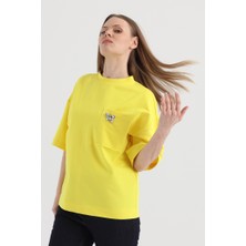 Origami Kısa Kollu Cep Işlemeli Sweatshirt