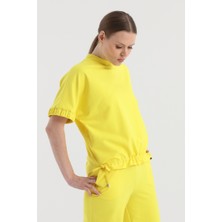 Origami Önü Büzgülü Kolu Lastikli Sweatshirt