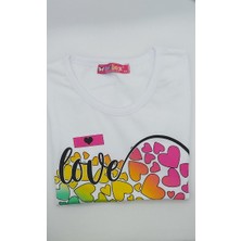 Walox Kız Çocuk Renkli Kalp T-Shirt