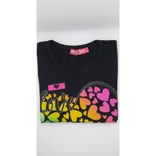 Walox Kız Çocuk Renkli Kalp T-Shirt
