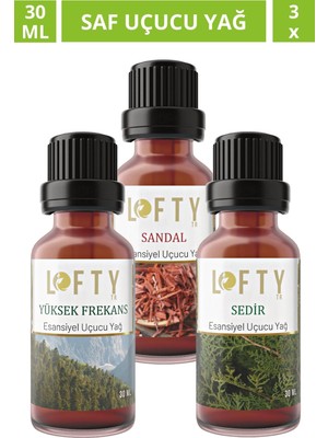 Lofty Sedir, Sandal, Frekans  Uçucu Yağ  Buhurdanlık Esansı Oda Kokusu  Esans Buhur Yağı 30ML