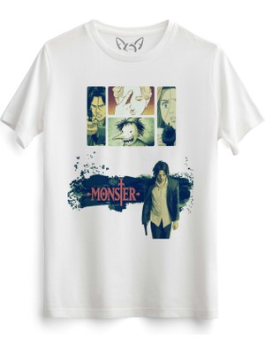 Monster Anime Beyaz Tshirt