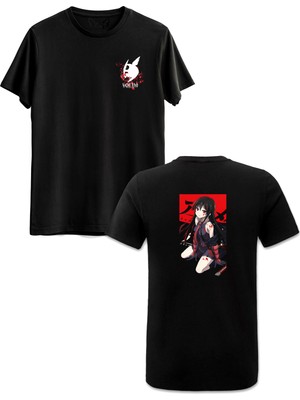 Akame Ga Kill Anime Siyah Ön Arka Tshirt