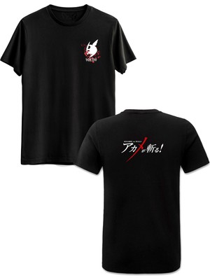 Akame Ga Kill Anime Siyah Ön Arka Tshirt