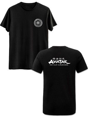 Avatar The Last Airbender Ön Arka Baskılı Siyah Tshirt