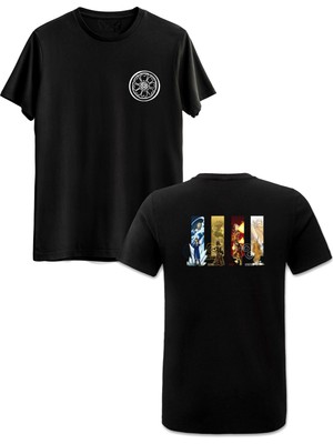 Avatar The Last Airbender Ön Arka Baskılı Siyah Tshirt