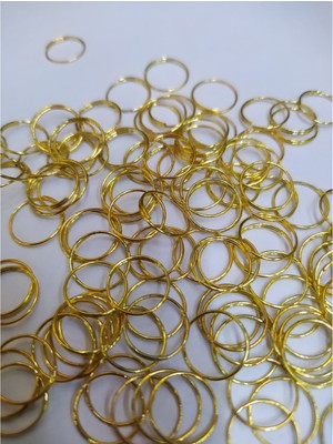 Efe Toys Küpe Kolye Takı Anahtarlık Olta Birbirine Ekleme Aparatı Altın Metal Avize Kancası (100) Adet Avize Bağlantı Halkası 10MM