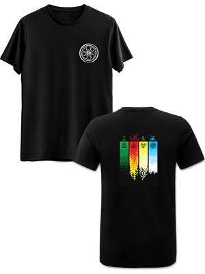 Avatar The Last Airbender Ön Arka Baskılı Siyah Tshirt