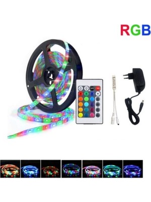 Ct 4557 Cata Rgb Şerit LED Set 5 mt Rgb LED 3 Renk+Trafo+ Kumanda