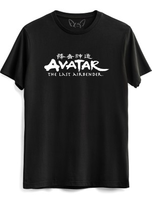 Avatar The Last Airbender Anime Baskılı Siyah Tshirt