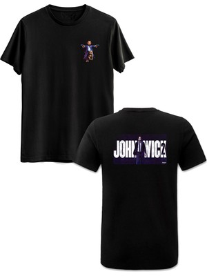 Jhon Wick Ön Arka Baskılı Siyah Tshirt