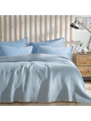 Yataş Bedding Octo Çift Kişilik Pike Takımı - Buz Mavisi