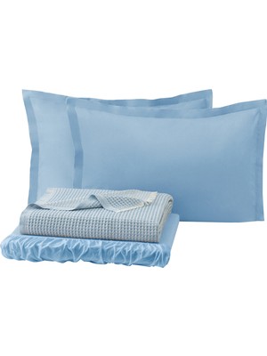 Yataş Bedding Octo Çift Kişilik Pike Takımı - Buz Mavisi