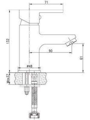 Bocchi Neto Eco Lavabo Bataryası Krom 1025 0001