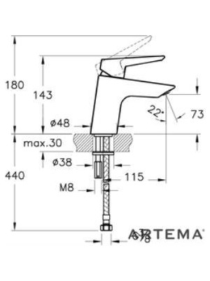 Artema Solid S Lavabo Bataryası A42440