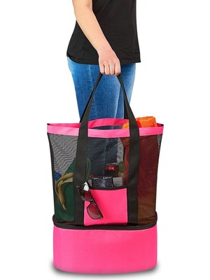 Ankaflex Termoslu Plaj Çantası Plaj Çantası Soğuk Tutuculu Çift Bölmeli Çanta